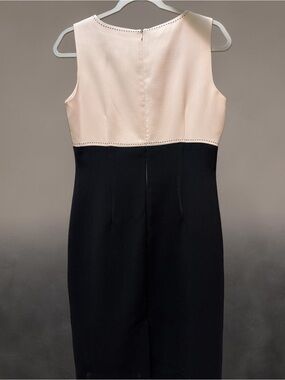 Studio I Black and Blush Two-Tone Sleeveless Sheath Dress